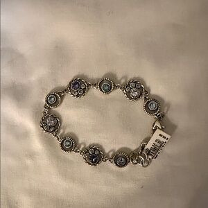 Brighton Silver Bracelet with Purple and Blue Accents